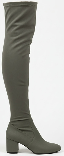 ZIELONE ZAMSZOWE KOZAKI ZA KOLANO NA SŁUPKU ZAMEK VLENI 1