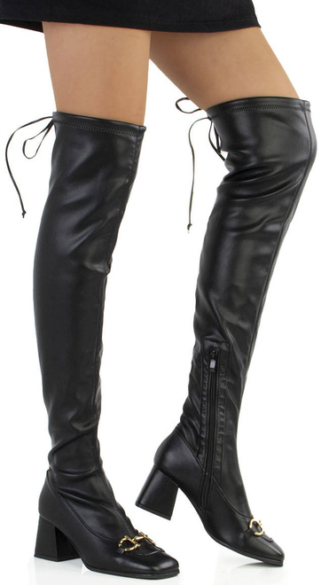 CZARNE SKÓRZANE KOZAKI ZA KOLANO WYSOKIE 4