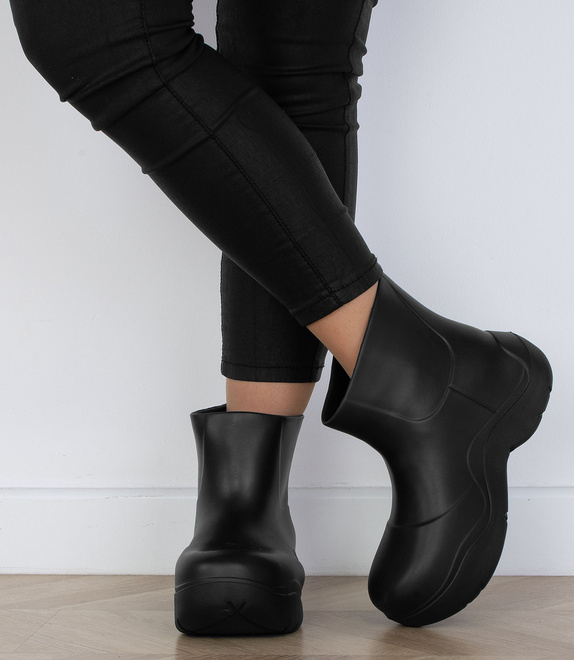 DAMSKIE CZARNE MATOWE KALOSZE BOTKI  8
