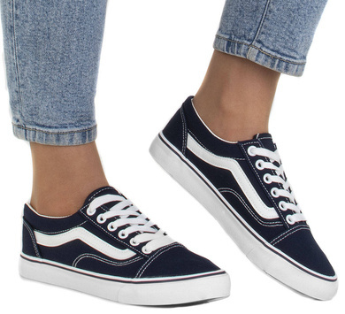 GRANATOWE NISKIE DAMSKIE TRAMPKI