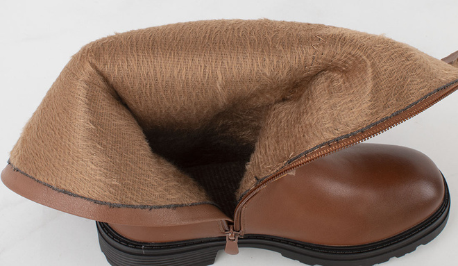 CAMEL DAMSKIE  KOZAKI SKÓRZANE OCIEPLANE ZAMEK VLOKIA 6