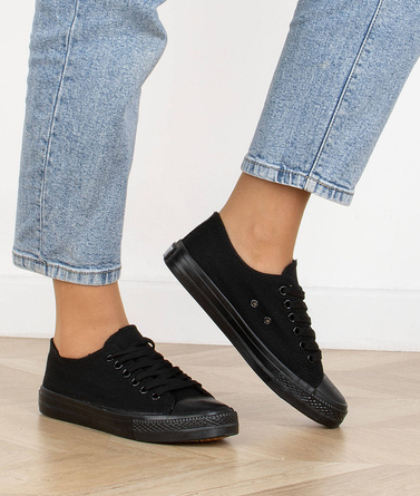 CZARNE KLASYCZNE NISKIE TRAMPKI SPORTOWE CONTY