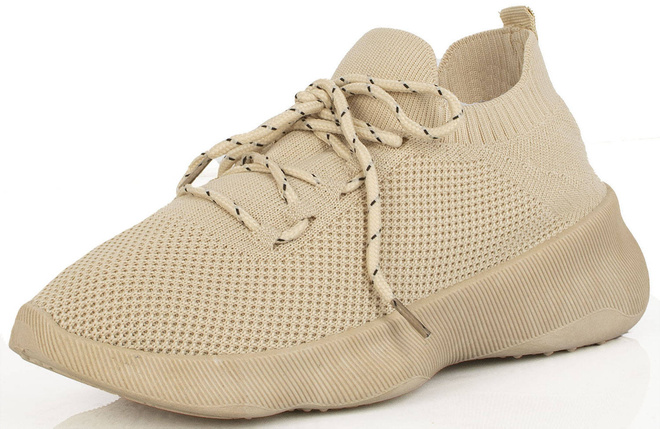 BEŻOWE DAMSKIE SNEAKERSY SPORTOWE TRAMPKI KAMALI 3