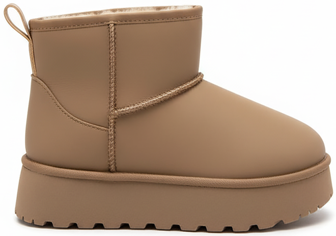 BEŻOWE OCIEPLANE ŚNIEGOWCE BOTKI NA PLATFORMIE NEVELA 1