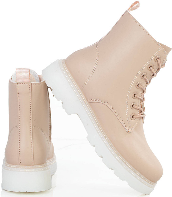 RÓŻOWE OCIEPLANE BOTKI TRAPERY GLANY 2