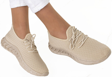 BEŻOWE BUTY SPORTOWE SNEAKERSY WSUWANE IRMINA
