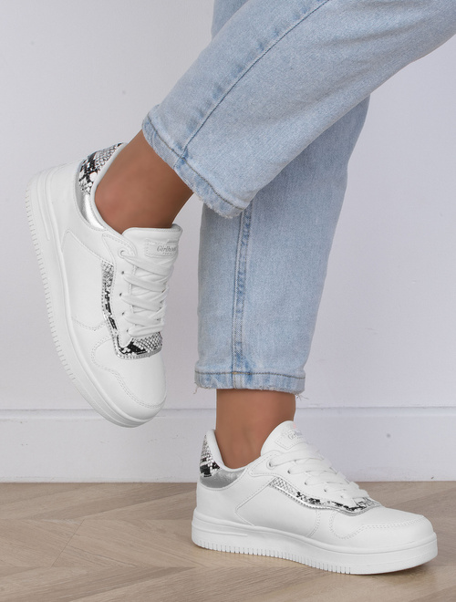 BIAŁE SNEAKERSY TRAMPKI KLASYCZNE NA PLATFORMIE OPAM 5