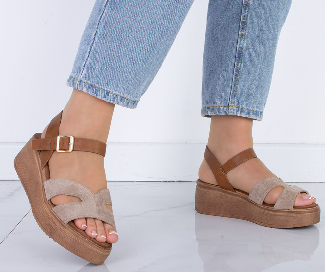 BEŻOWE SANDAŁY ESPADRYLE DAMSKIE NA PLATFORMIE JORMA 5