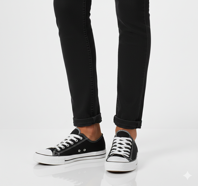 CZARNE NISKIE TRAMPKI CONVER TENISÓWKI FLEX 8