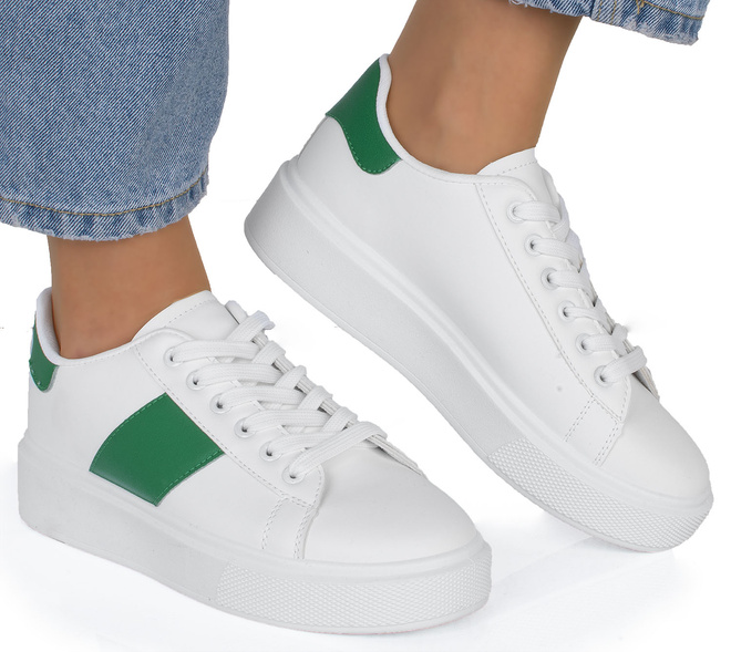BIAŁE SNEAKERSY TRAMPKI KLASYCZNE NA PLATFORMIE SOFIA 2