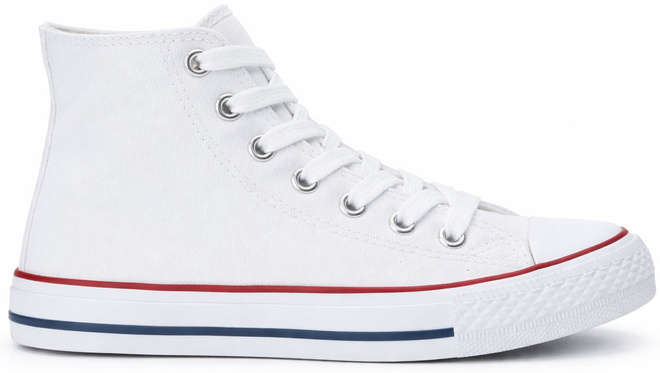 TRAMPKI BIAŁE WYSOKIE TENISÓWKI KLASYCZNE SZNUROWANE 1