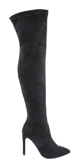 CZARNE KOZAKI ZA KOLANO NA SZPILCE W SZPIC ALISE 1