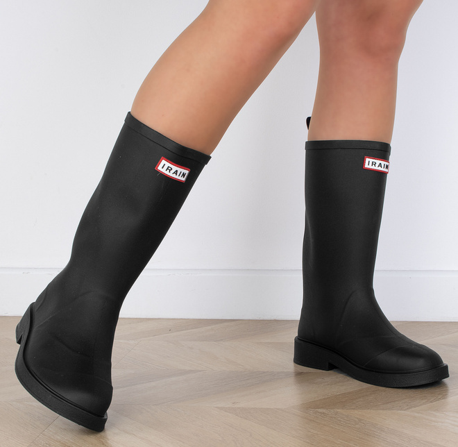 CZARNE MATOWE WYSOKIE KALOSZE IRAIN 6