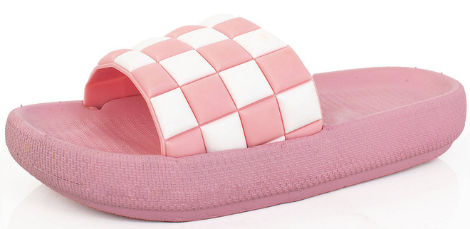 RÓŻOWE GUMOWE KLAPKI Z SZEROKIM PASKIEM SPLIT 3