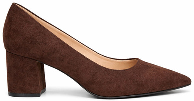 BRĄZOWE CZÓŁENKA ZAMSZOWE NA SŁUPKU W SZPIC MIVANA