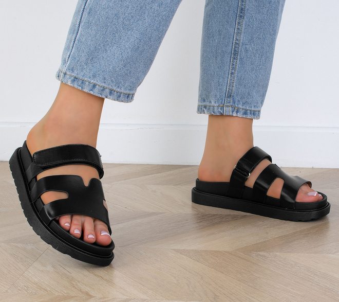 CZARNE DAMSKIE KLAPKI ELEGANCKIE SARAE 5