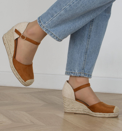 CAMEL DAMSKIE SANDAŁY NA KOTURNIE ESPADRYLE ROMINA