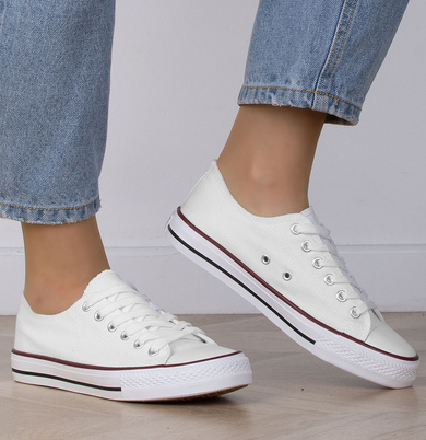 DAMSKIE NISKIE BIAŁE TRAMPKI CHAR