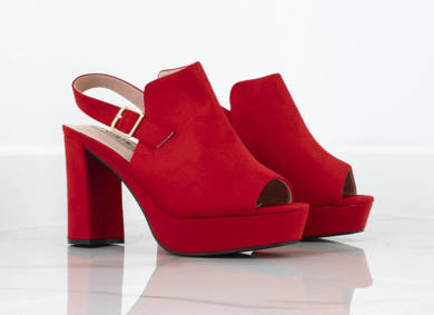 CZERWONE SANDAŁY ZAMSZOWE NA SŁUPKU JOELLA