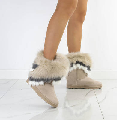 BEŻOWE ŚNIEGOWCE Z FUTERKIEM NEGAR