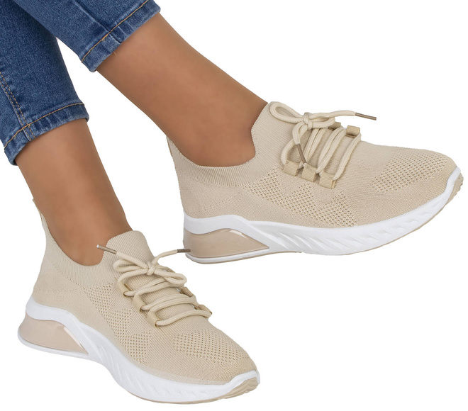 BEŻOWE BUTY SPORTOWE SNEAKERSY VETTA 2