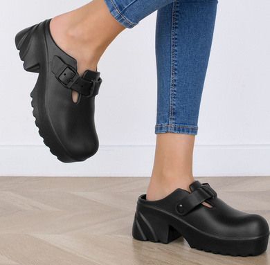 CZARNE KLAPKI CHODAKI NA PLATFORMIE MEDINA