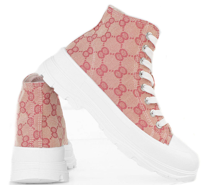 RÓŻOWE WYSOKIE TRAMPKI PALLADI 3