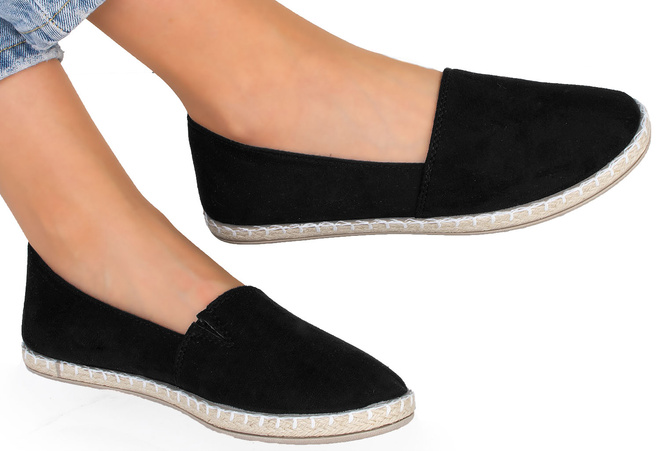 DAMSKIE CZARNE TRAMPKI ESPADRYLE TENISÓWKI CZESZKI WSUWANE KAYLA 2