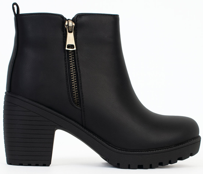  SKÓRZANE DAMSKIE CZARNE BOTKI NA SŁUPKU ZAMEK FELINI 1