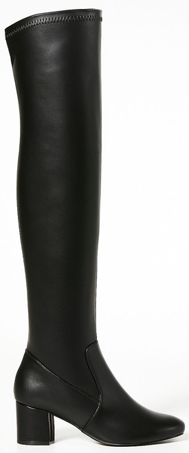 CZARNE DAMSKIE SKÓRZANE KOZAKI ZA KOLANO WYSOKIE LANA 1