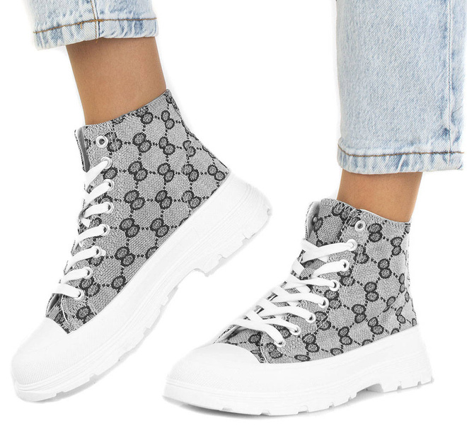 SZARE WYSOKIE TRAMPKI PALLADI 3