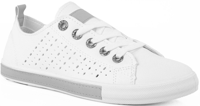 BIAŁE TRAMPKI DAMSKIE TENISÓWKI AŻUROWE MEDISON 1