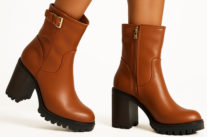 CAMEL DAMSKIE BOTKI NA SŁUPKU OBCASIE SKÓRZANE NA ZAMEK  4