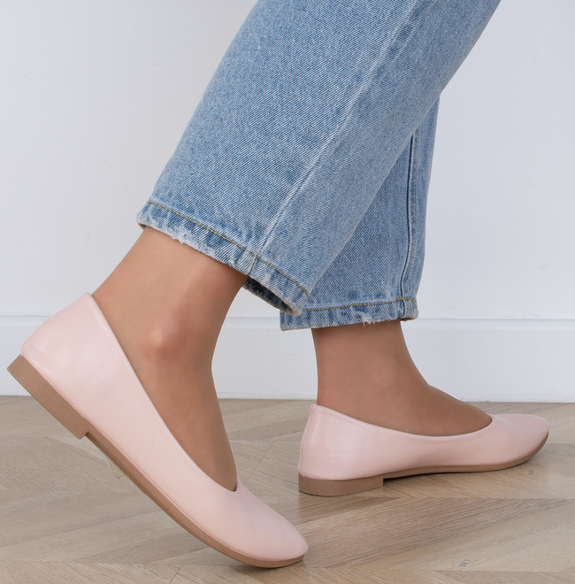 BEŻOWE WYGODNE DAMSKIE BALERINKI KLASYCZNE BONY 8