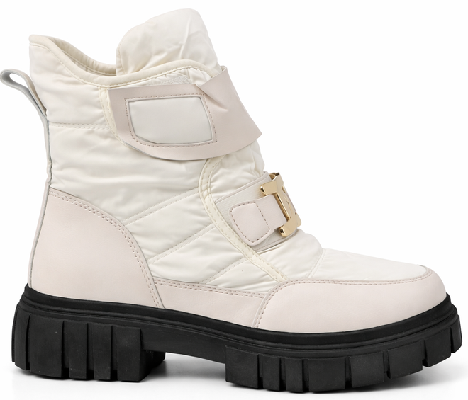 BEŻOWE ŚNIEGOWCE BOTKI  OCIEPLANE NA PLATFORMIE 1