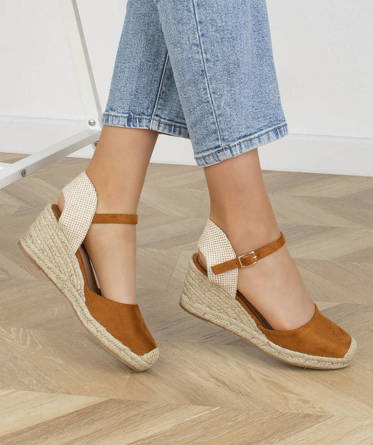 CAMEL SANDAŁY NA KOTURNIE ESPADRYLE VIOLET