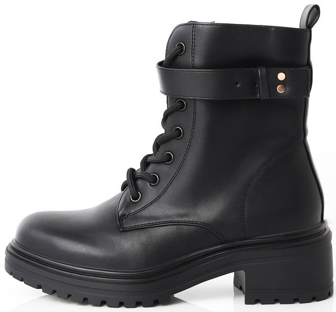 CZARNE BOTKI  DAMSKIE OCIEPLANE TRAPERY NA PLATFORMIE GALDIA 3