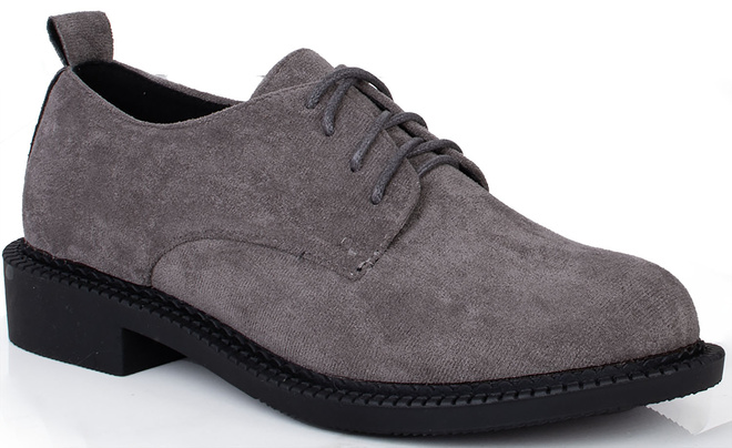 SZARE PÓŁBUTY ZAMSZOWE DAMSKIE SZNUROWANE SIRRO 1