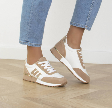 BEŻOWE SNEAKERSY SPORTOWE TRAMPKI GIGI