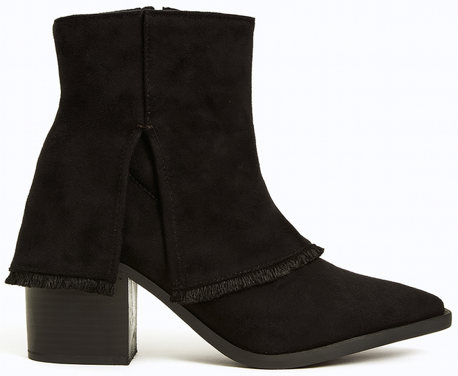 CZARNE DAMSKIE BOTKI NA SŁUPKU ZAMSZOWE ZAMEK ALTERA 1