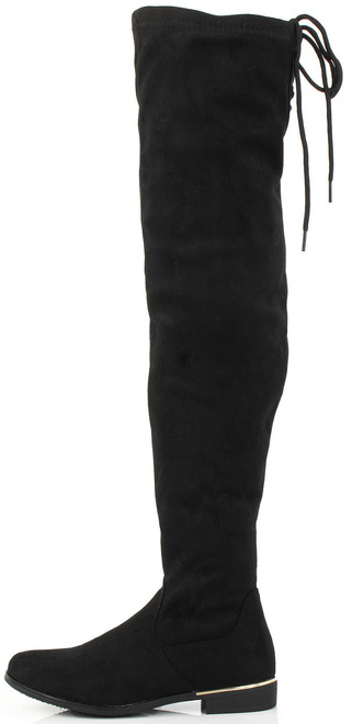 CZARNE ZAMSZOWE KOZAKI ZA KOLANO LILLY 3