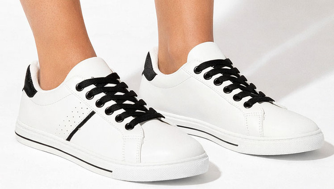 DAMSKIE BIAŁE SNEAKERSY TRAMPKI SKÓRZANE SZNUROWANE 2