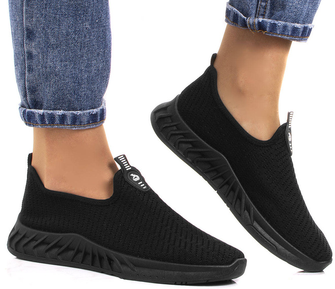 CZARNE LEKKIE SPORTOWE SNEAKERSY AZENE 4