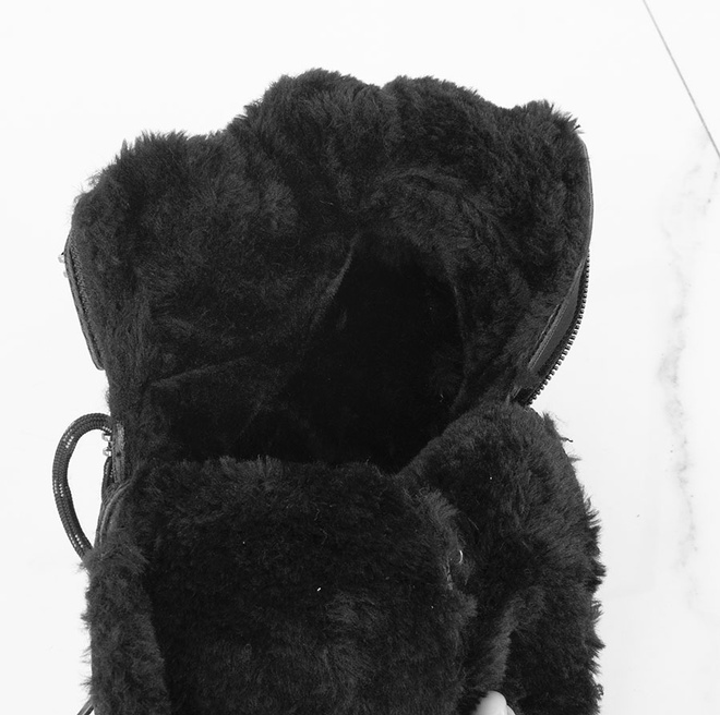 CZARNE MĘSKIE OCIEPLANE BUTY TREKKINGOWE TRAPERY 6