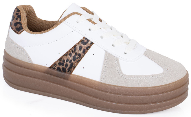 DAMSKIE BIAŁE SNEAKERSY TRAMPKI SKÓRZANE CARLOS 1