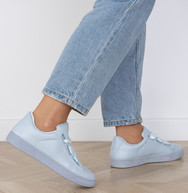 NIEBIESKIE DAMSKIE SNEAKERSY TRAMPKI SKÓRZANE SETES 8