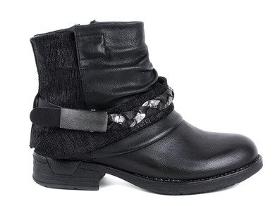 CZARNE OCIEPLANE BOTKI Z KLAMRĄ ROCKET