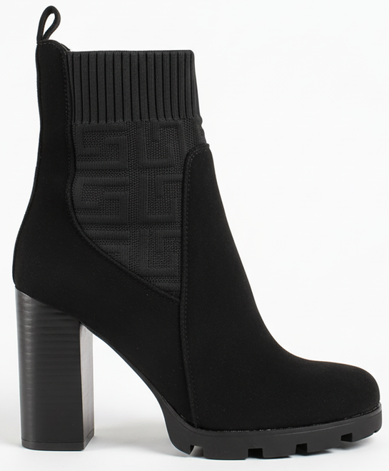 CZARNE ZAMSZOWE BOTKI  ELASTYCZNA CHOLEWKA WSUWANE FENISA 1