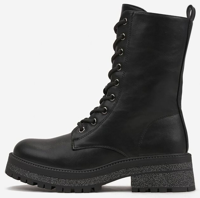 CZARNE SKÓRZANE DAMSKIE BOTKI OCIEPLANE GLANY WORKERY BENTA 3