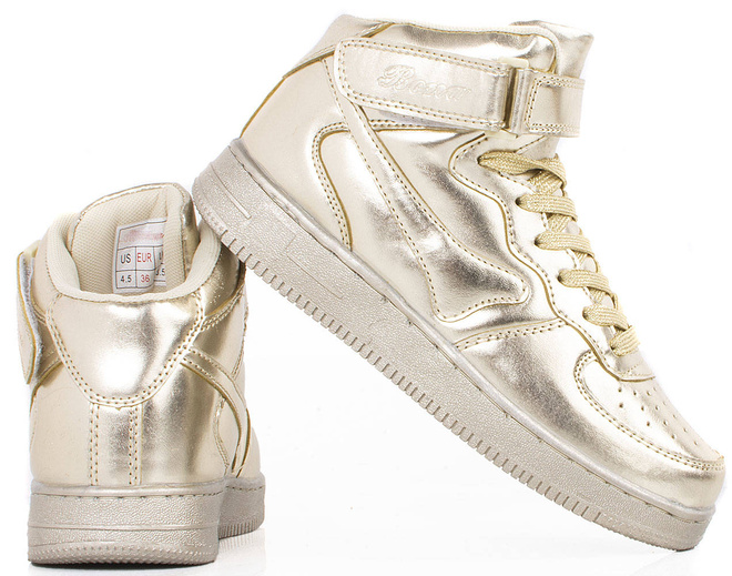 ZŁOTE WYSOKIE BUTY SPORTOWE MEGI 2